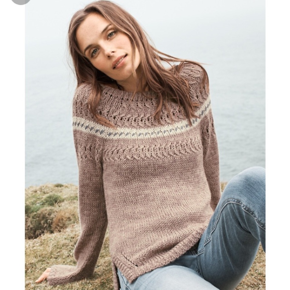 ISO: Garnet Hill Pointelle Fair Isle Sweater Small